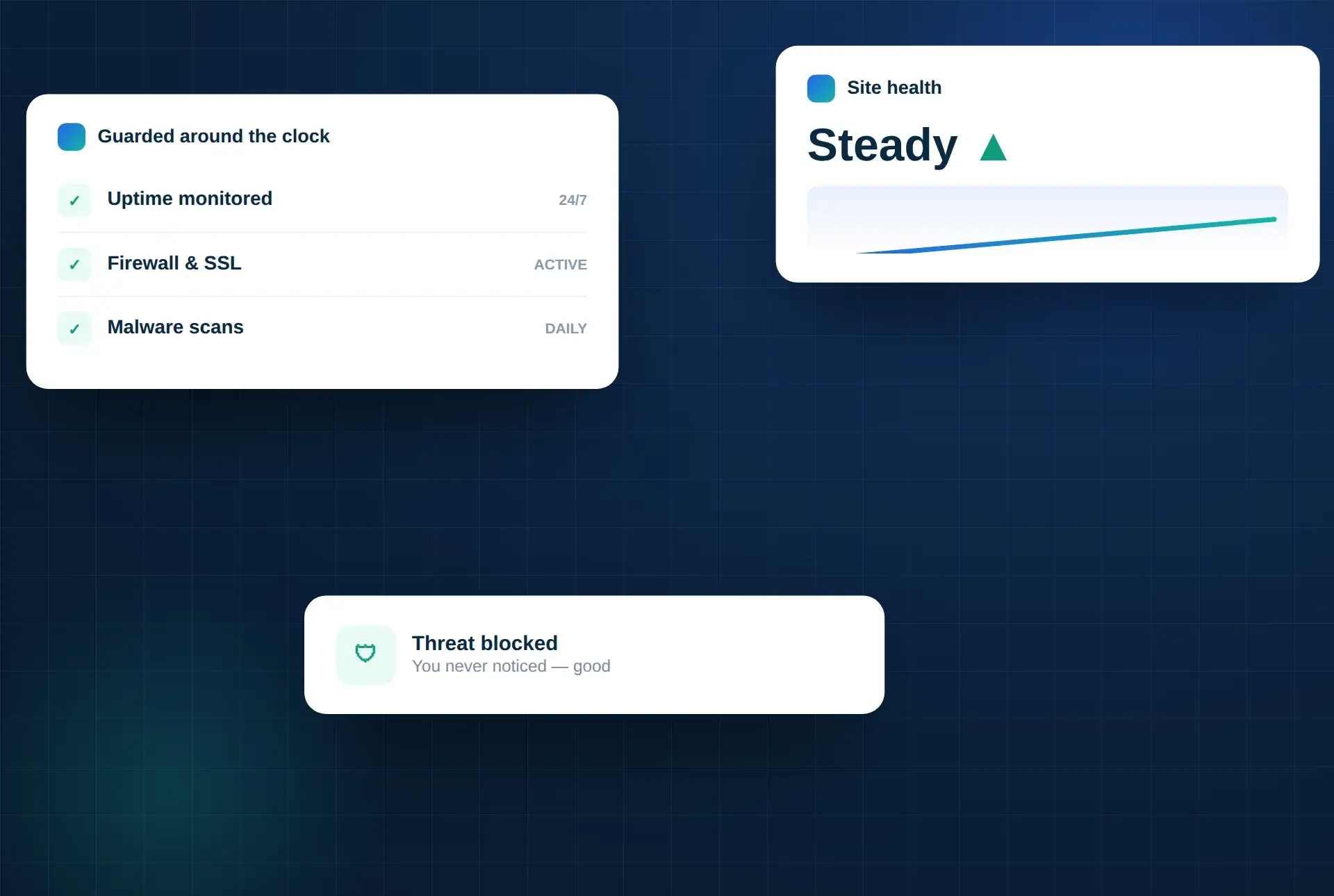 Healthcare website management and security illustration — design panel 1 by DoctorsInternet