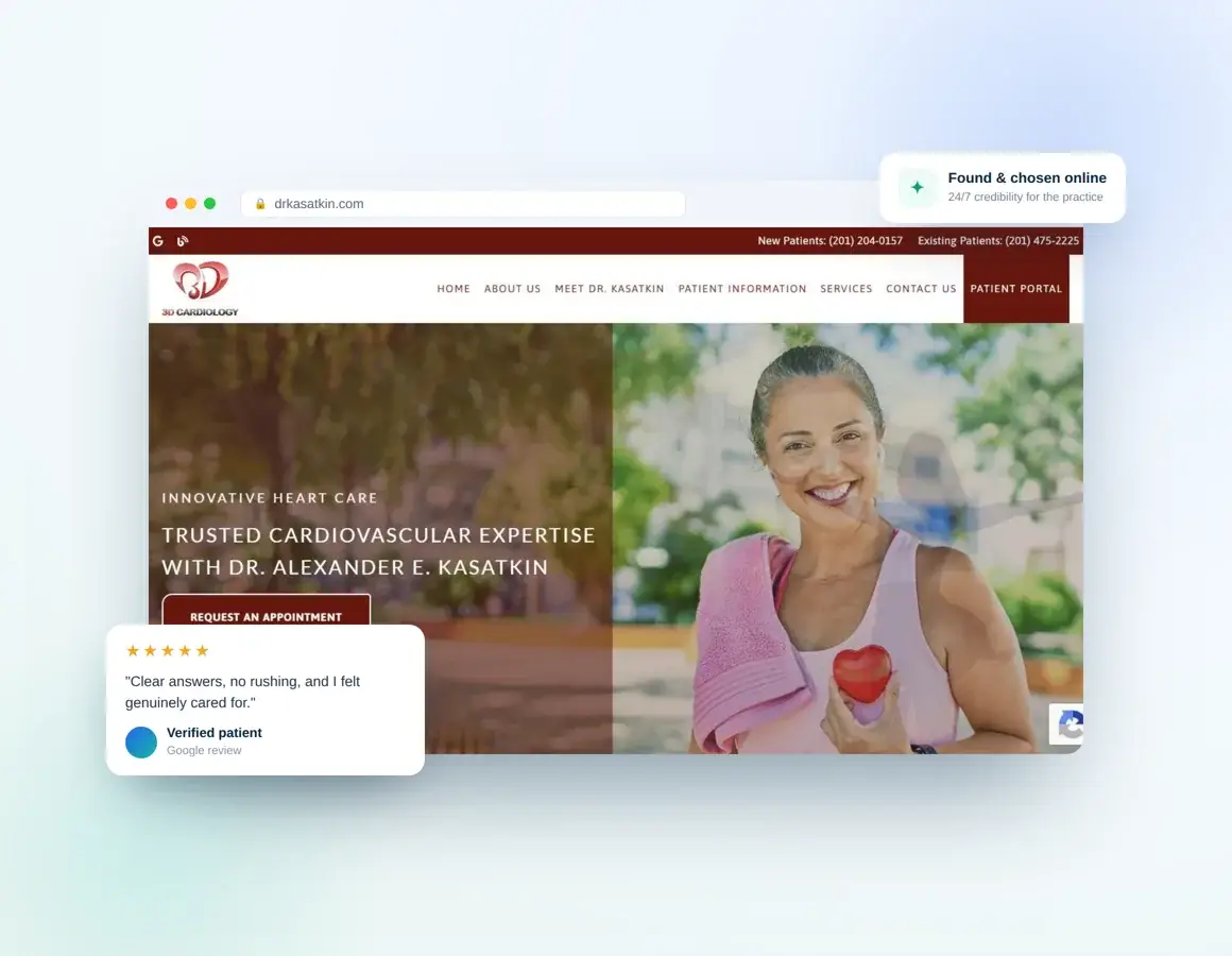 Dr. Kasatkin practice website designed by DoctorsInternet