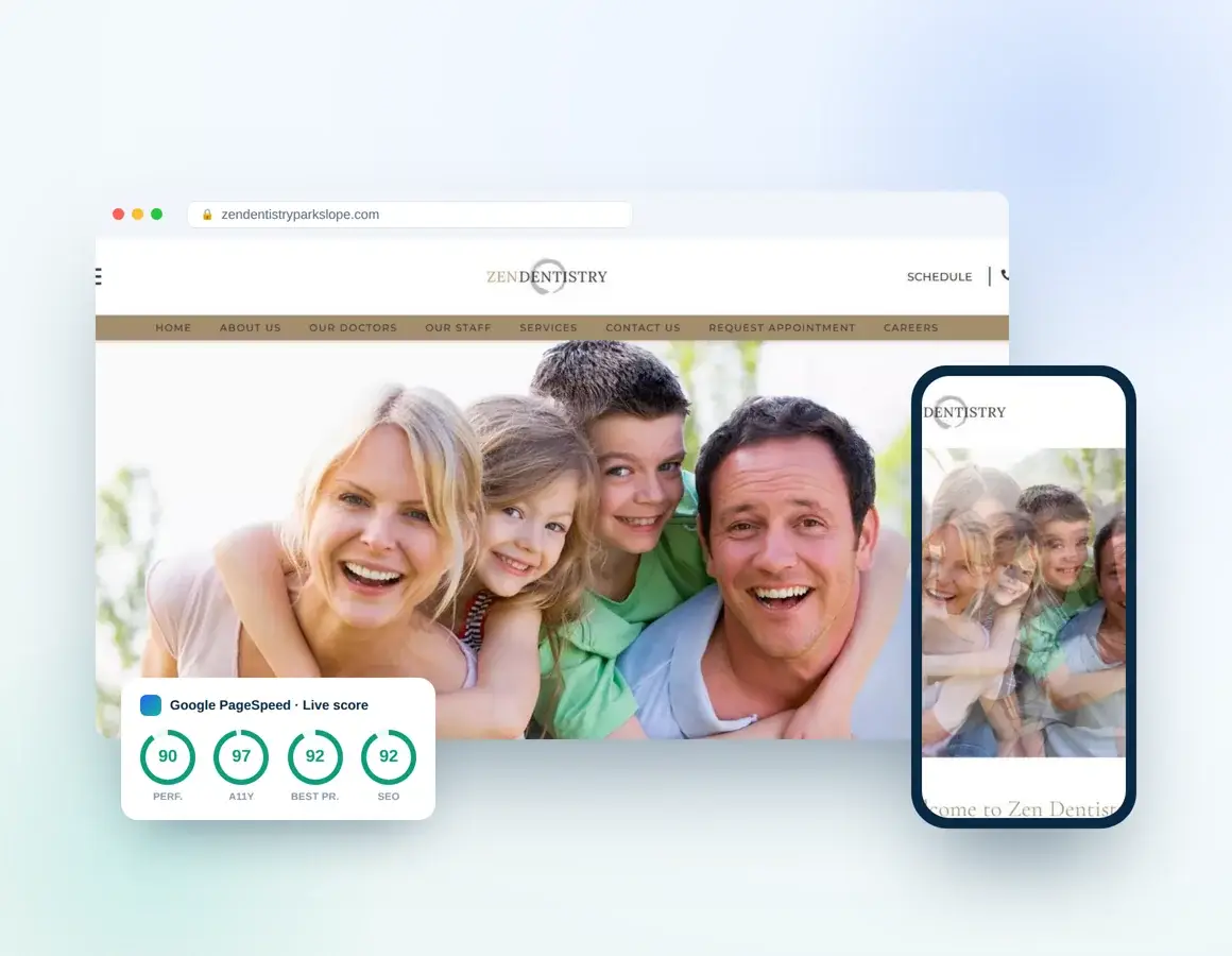 Zen Dentistry Park Slope website designed by DoctorsInternet